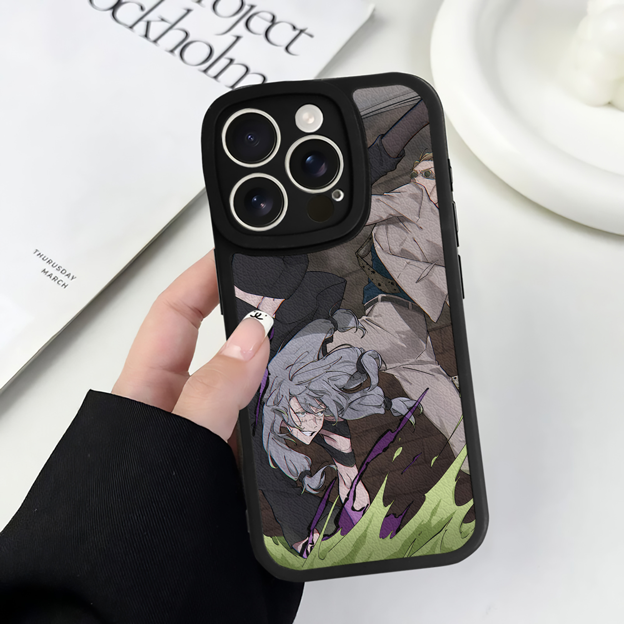 （画像用） 呪術廻戦 Jujutsu Kaisen 【iPhone 16シリーズ対応】シリコンスマホケース（レザー調） 材質：シリコン
